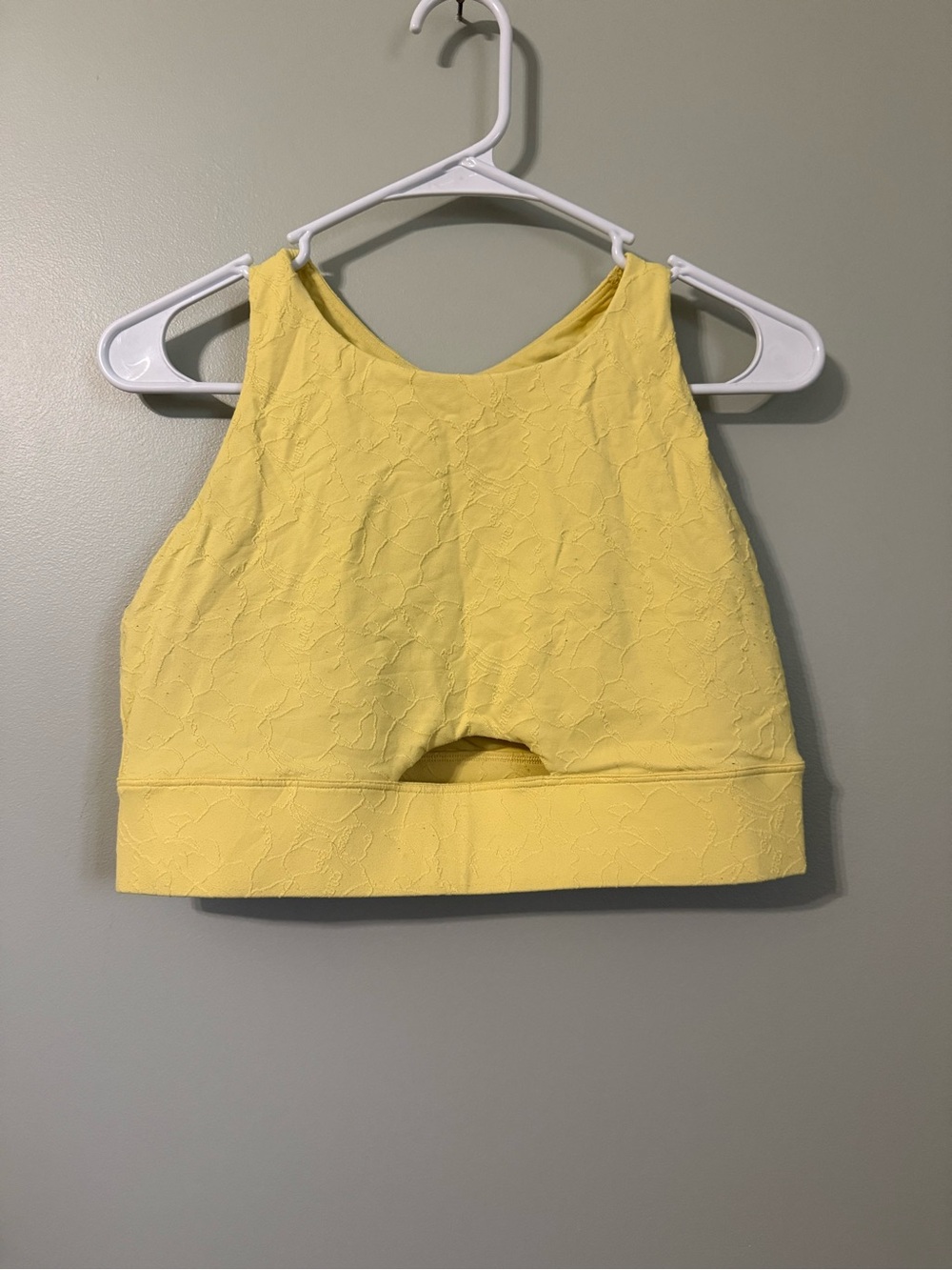 CALIA by Carrie Underwood Yellow Floral Jacquard Sports Bra Crop